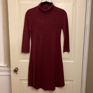 Cupio Red Knit Turtleneck Mini Dress, size XS